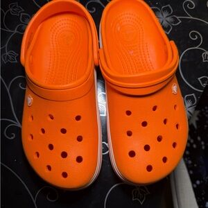 orange clog crocs